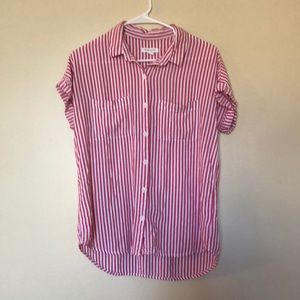 Beach lunch lounge medium button up red/white